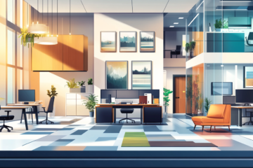 Comparison of business centers, traditional offices, coworking spaces, and virtual offices, showcasing different workspace setups